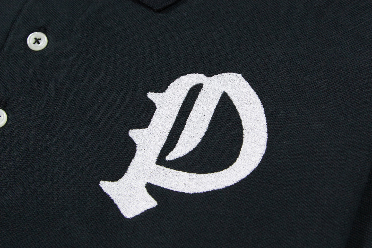 FW21 Charcoal Letterman Pique Polo Logo